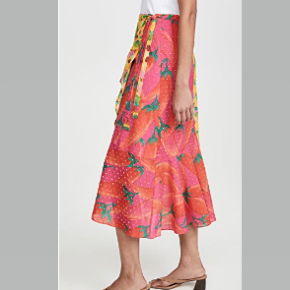 Farm Rio Garden Mix Wrap Skirt Floral Sizes L NWT - Picture 3 of 12